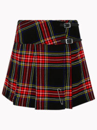 Women Black Stewart Tartan Mini Kilt F