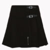 Women Black Tartan Kilt F