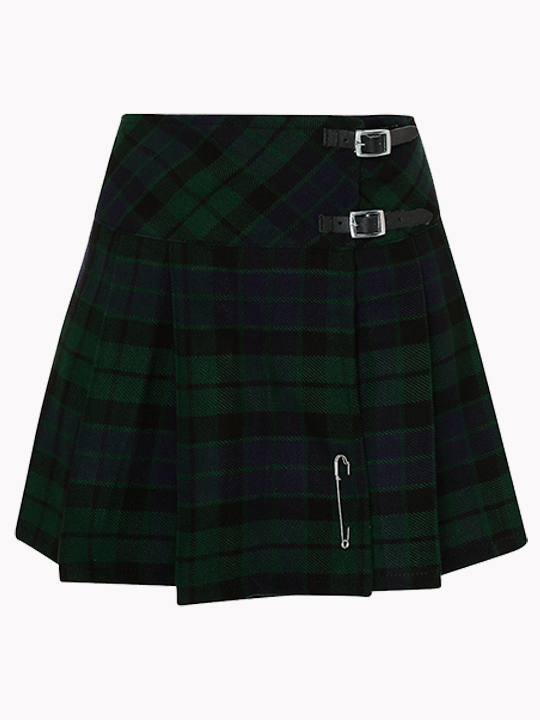 Women Black Watch Tartan Mini Kilt F