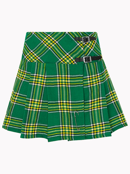 Women Irish Green Tartan Skirt F