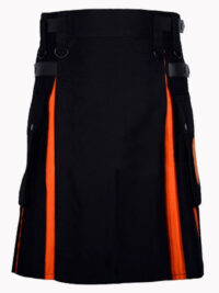 black and orang utility kilt f
