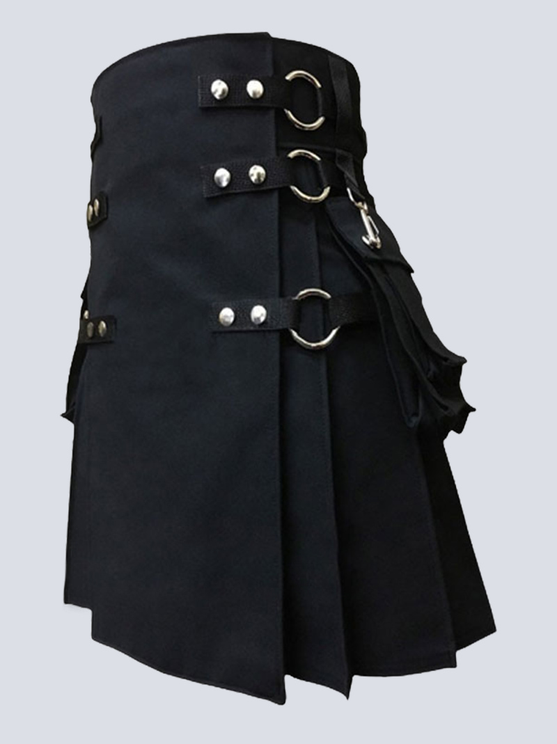 black gothic utility kilt with detachable aprron ls 1