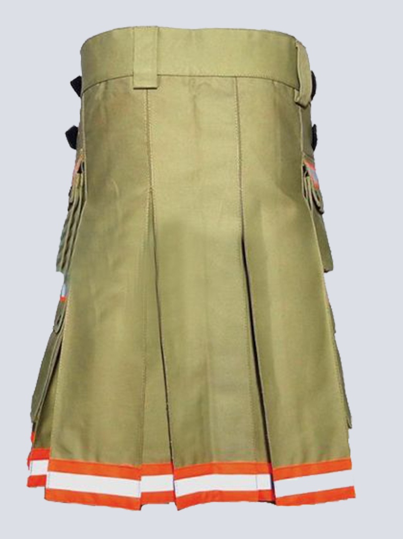 bunker gear khaki firefighter kilt with leather strap b