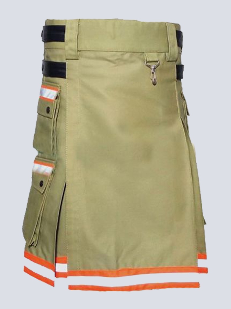 bunker gear khaki firefighter kilt with leather strap f