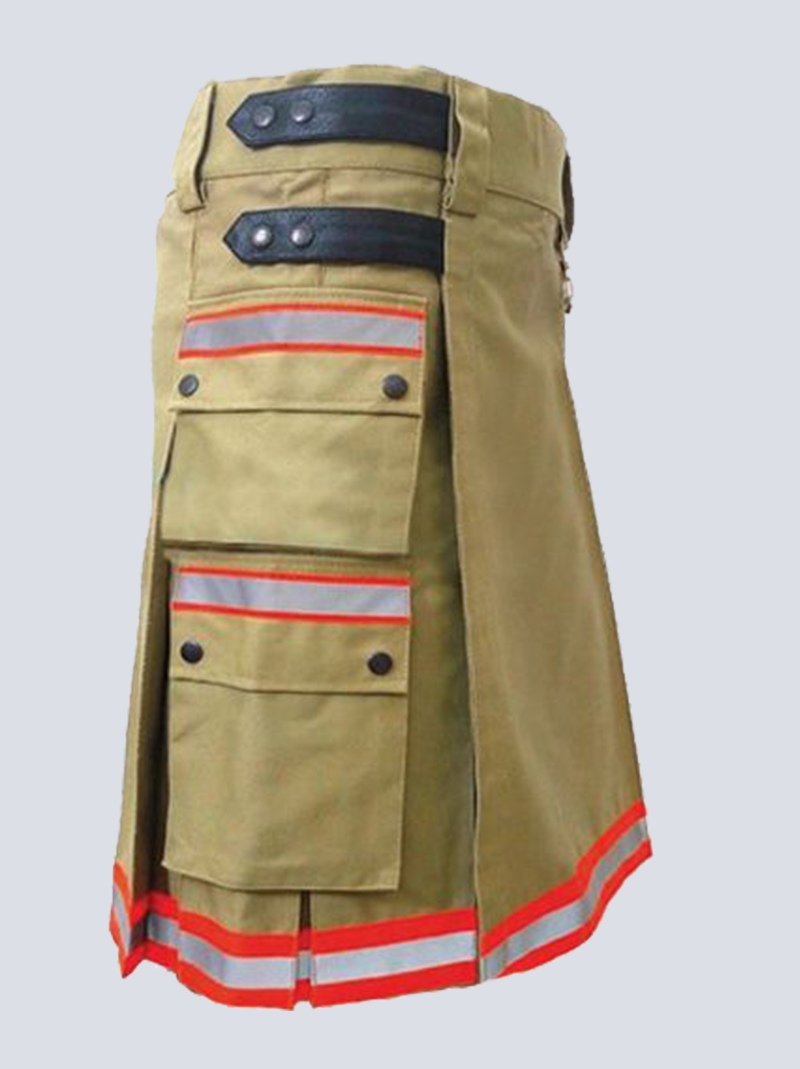 bunker gear khaki firefighter kilt with leather strap s